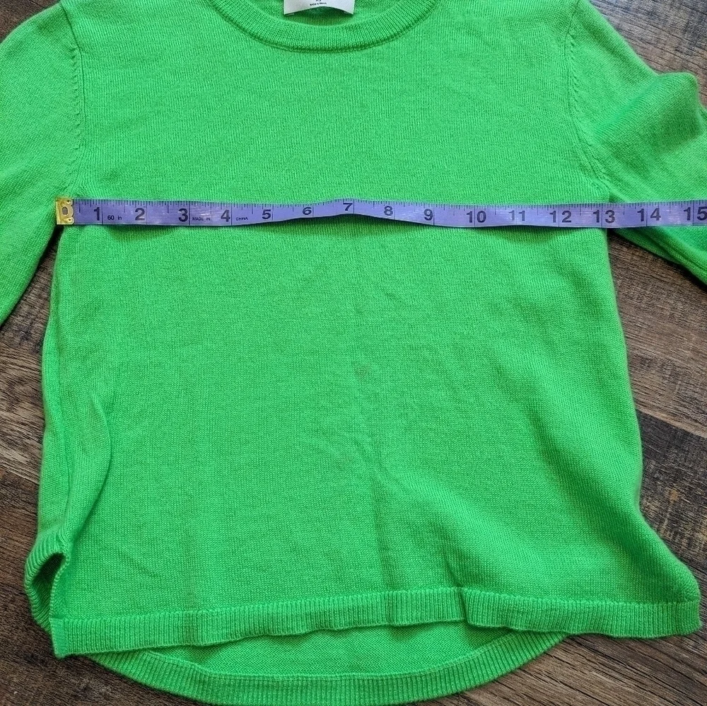 Aritzia Babaton Nathaniel 100% merino wool sweater fluro lime green - Picture 6 of 11